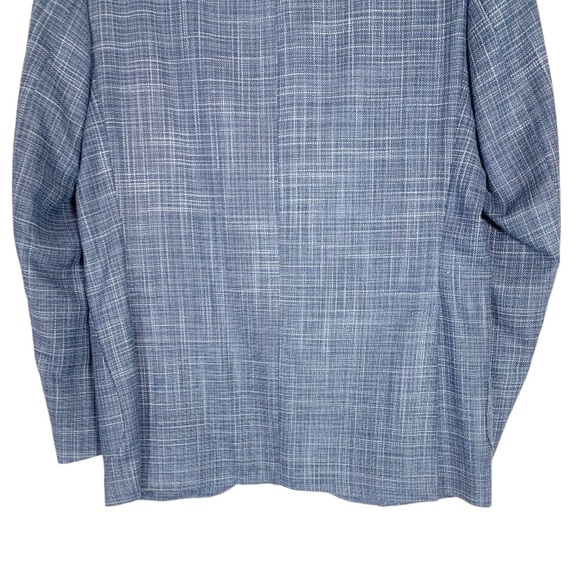 Boggi Milano Men's Handmade Wool Silk Unstructured Blazer Jacket Blue Size 50 - Picture 7 of 12